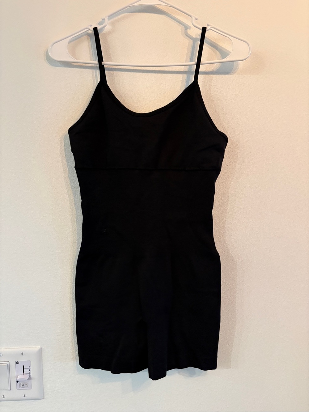 Athletic Black Spaghetti-Strap Bodysuit